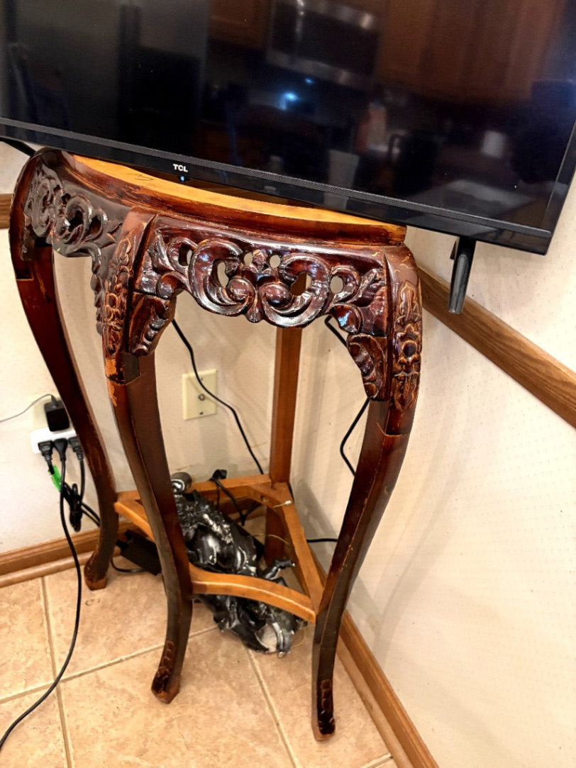 Carved Wooden Side Table