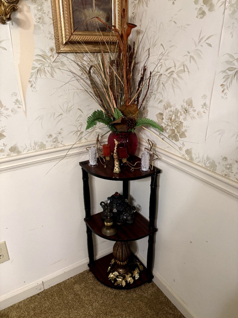 Corner Shelf with Decorative Items