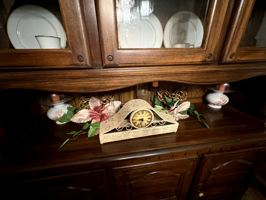 Decorative Clock with Floral Design