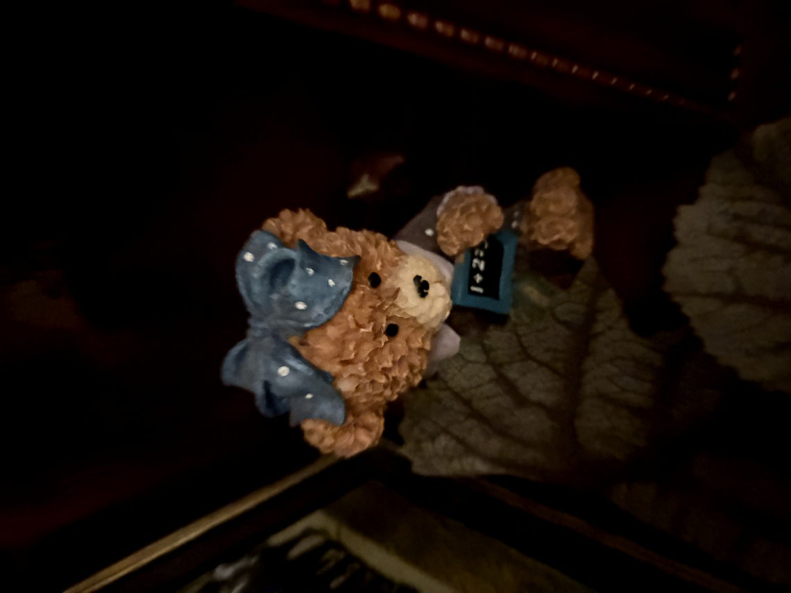 Plush Bear with Blue Bow