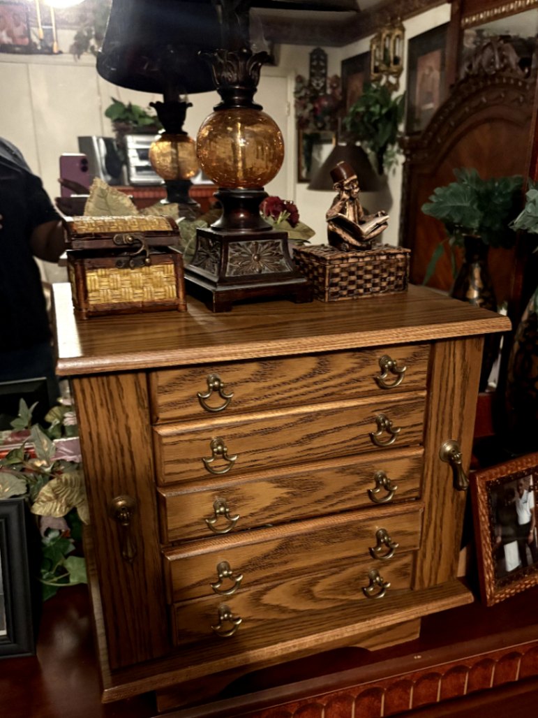 Vintage Wooden Jewelry Chest