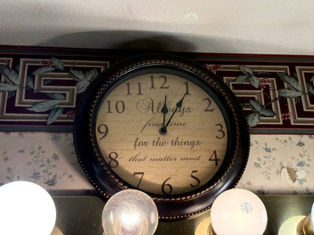 Wall Clock with Inspirational Quote