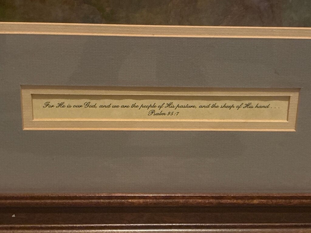 Framed Artwork of Shepherd with Sheep