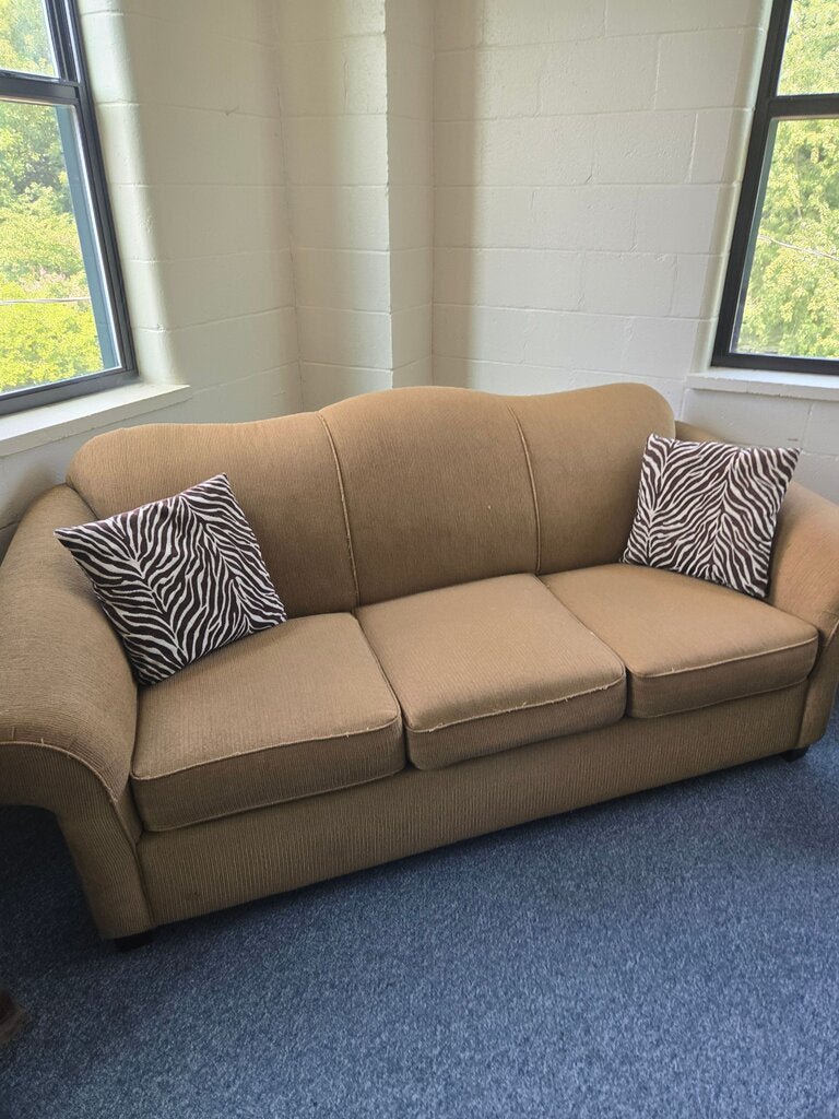 Brown Sofa with Zebra Print Cushions