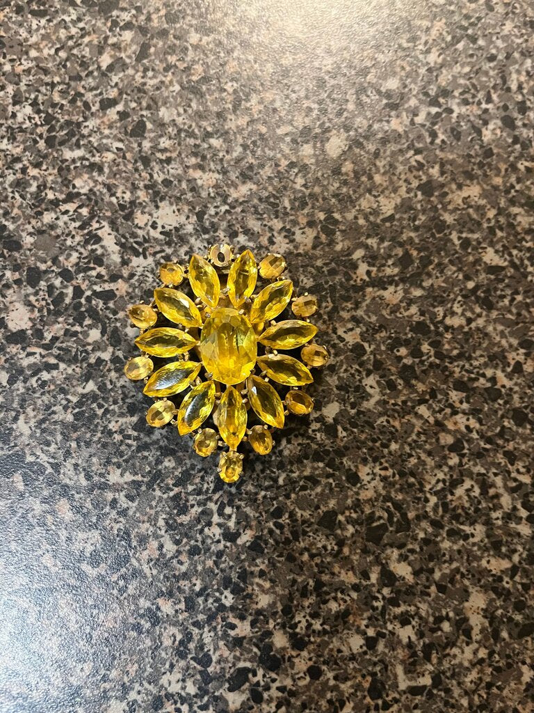 Yellow Sunflower Brooch