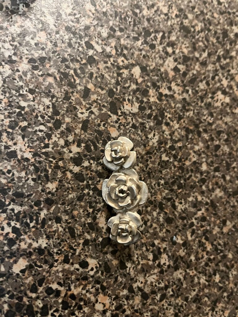 Silver Floral Brooch