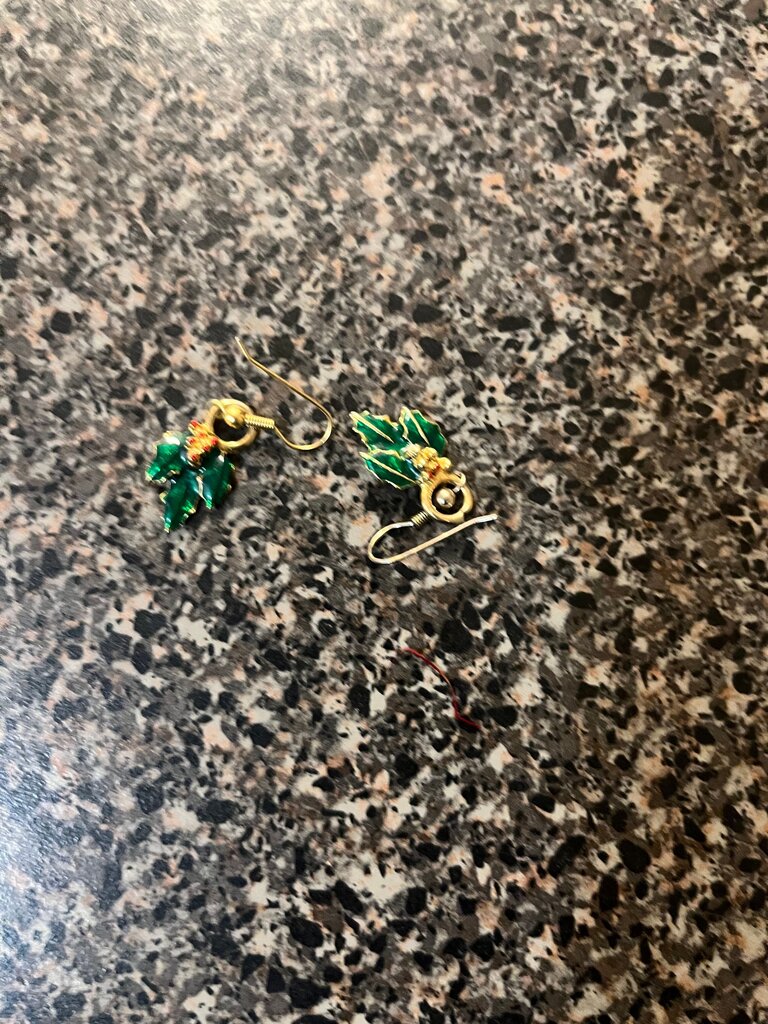 Vintage Holiday Leaf Earrings
