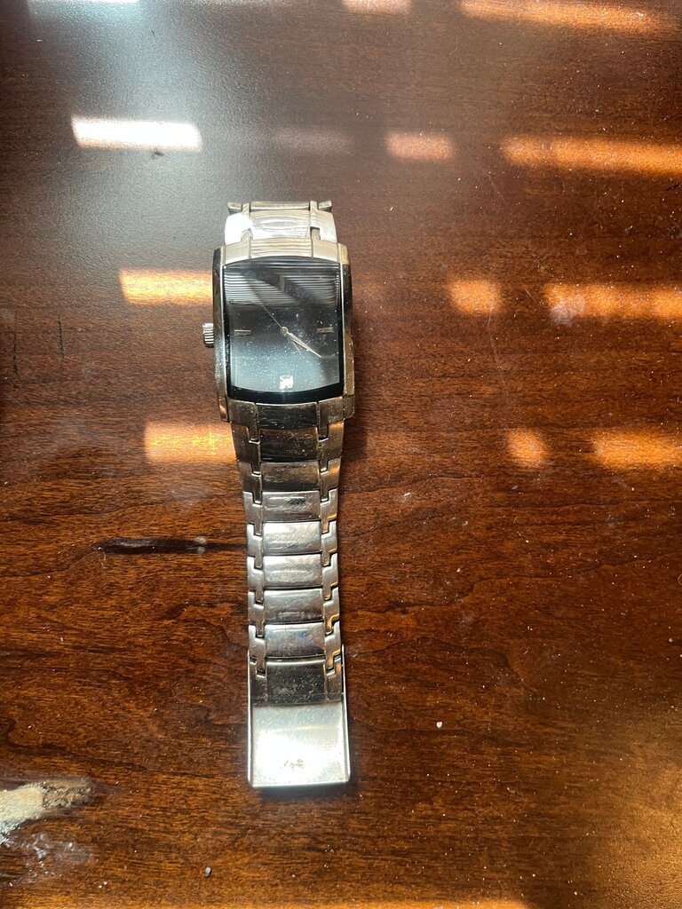 Stylish Black Watch with Metallic Band