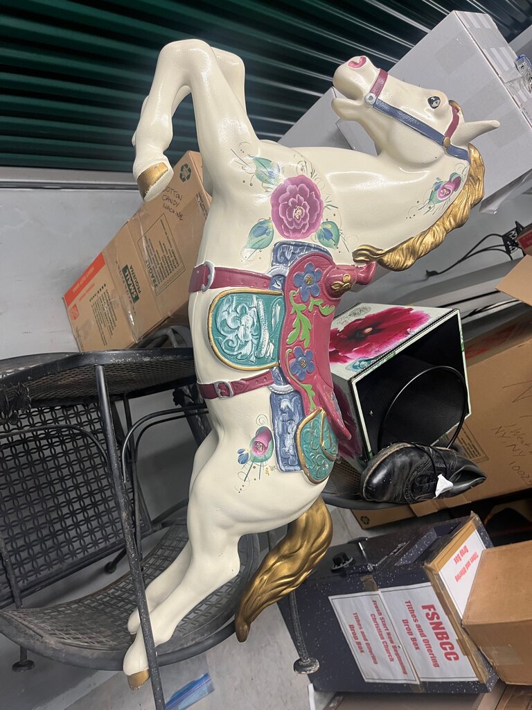 Vintage Floral Carousel Horse