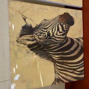 Abstract Zebra Portrait on Canvas