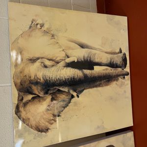 Elephant Textured Painting on Canvas