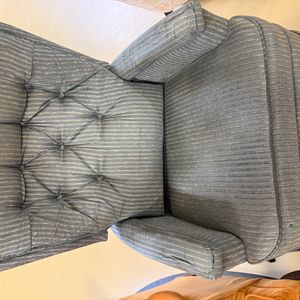 Striped Upholstered Armchair