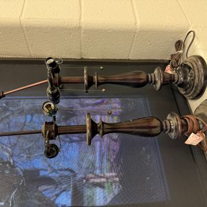 Vintage Dark Bronze Table Lamps (Pair)