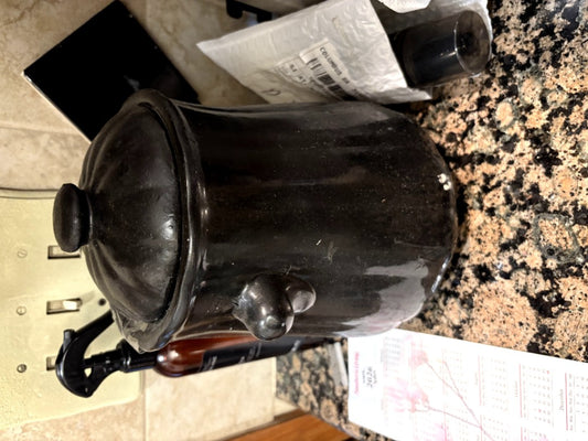 Vintage Black Stoneware Crock
