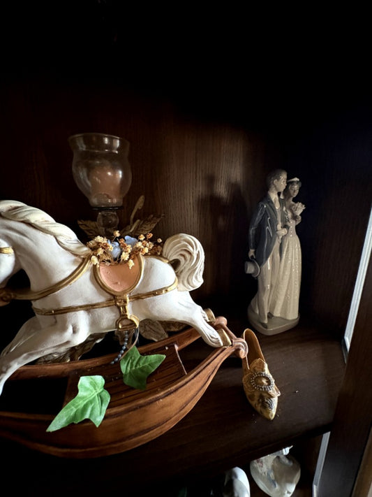 Decorative Horse Figurine with Boat