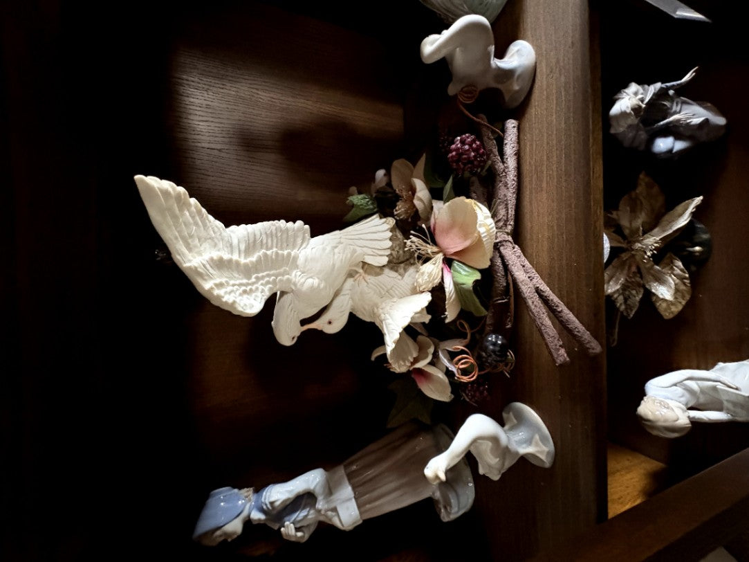 Decorative Porcelain Bird and Floral Arrangement