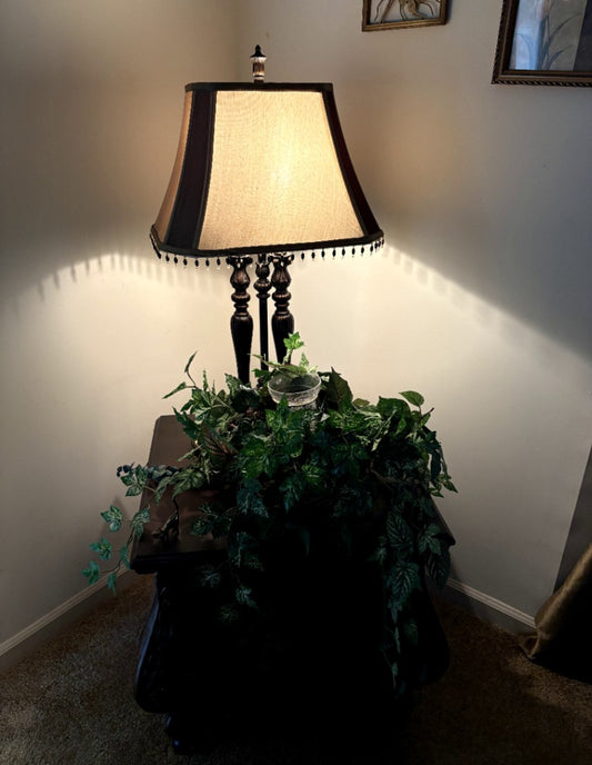 Table Lamp with Decorative Plant
