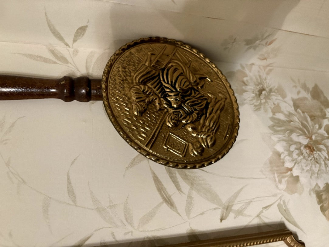 Vintage Brass Tiger Wall Plaque