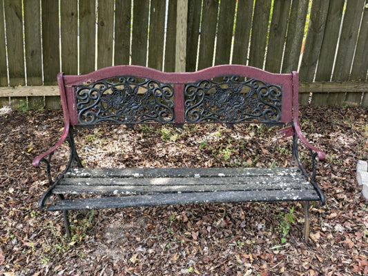Vintage Cast Iron Garden Bench