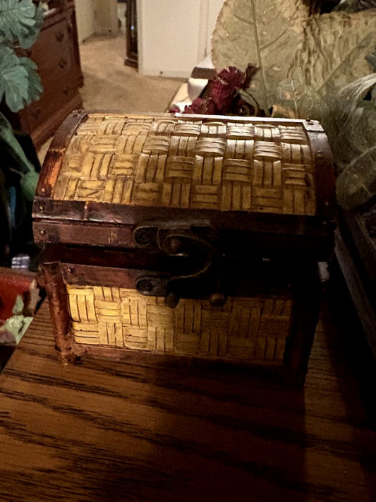 Vintage Woven Storage Chest