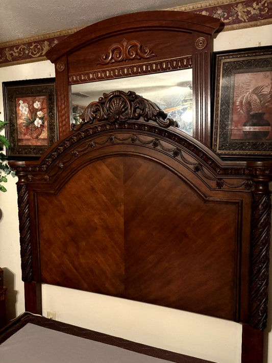Carved Wooden Headboard