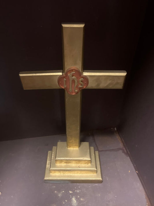 Brass Decorative Cross with IHS Emblem