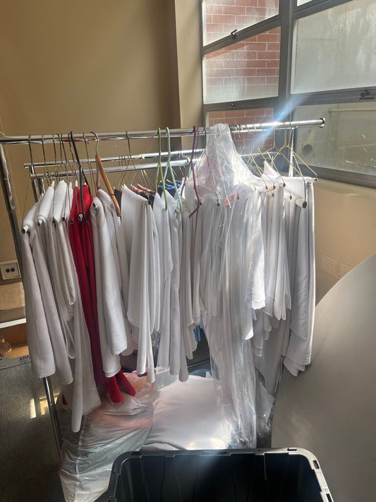 Assorted White and Red Garments