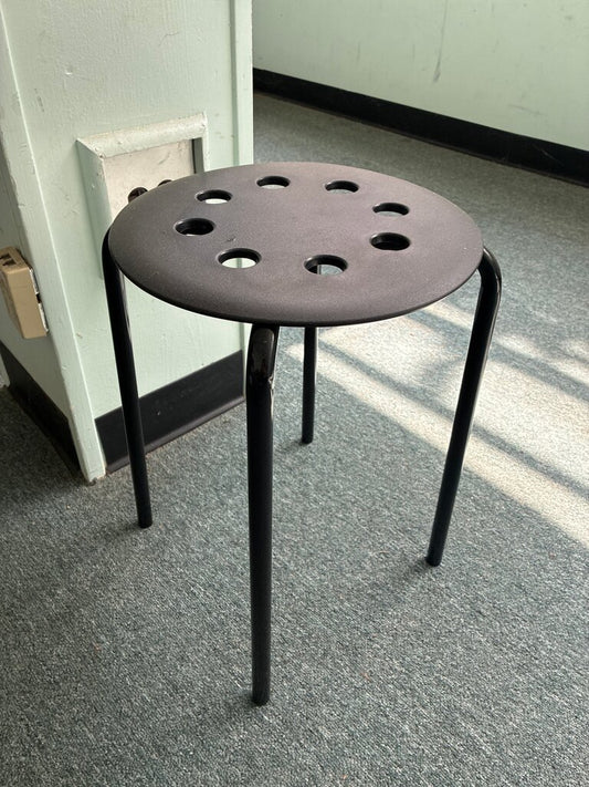 Black Metal Adjustable Stool with Holes