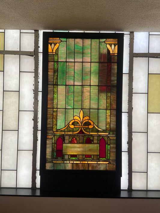 Stained Glass Window with Colorful Design