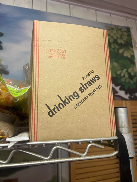 Jumbo Plastic Drinking Straws Box
