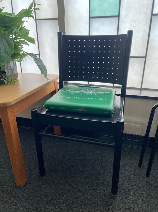 Black Chair with Green Cushion