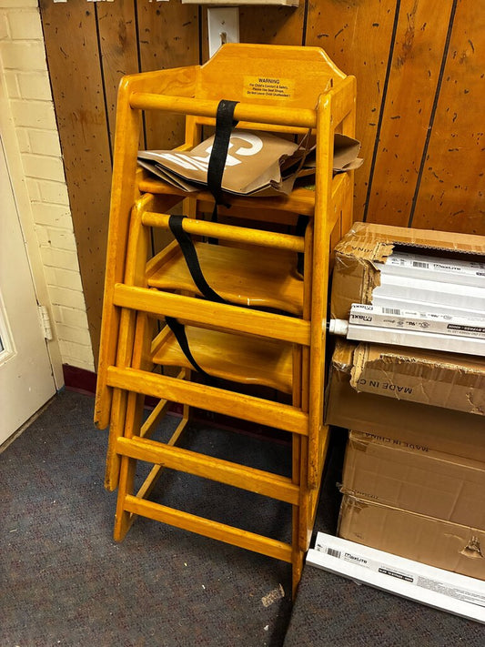 Wooden High Chair with Safety Strap