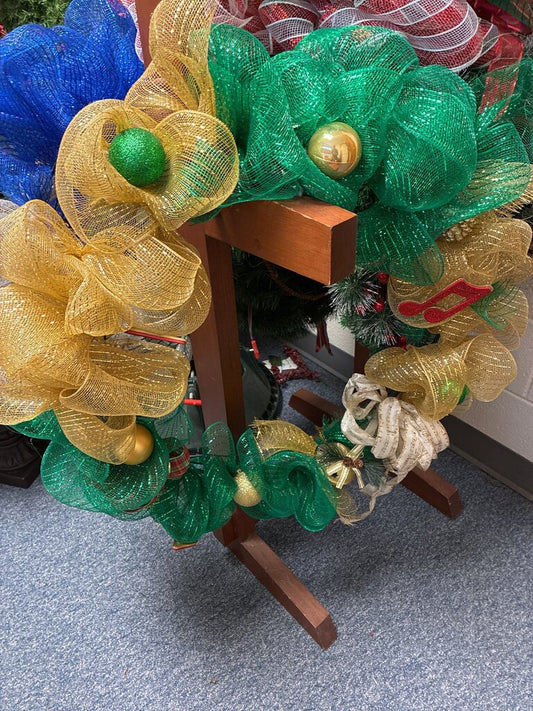 Colorful Mardi Gras Decorative Wreath