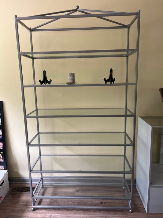 Glass Display Shelf with Metal Frame