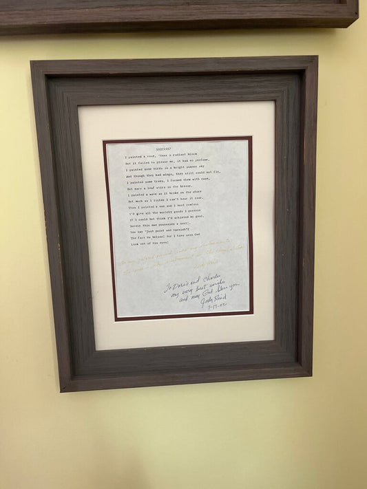 Framed Poem 'Success' by Linda Reid
