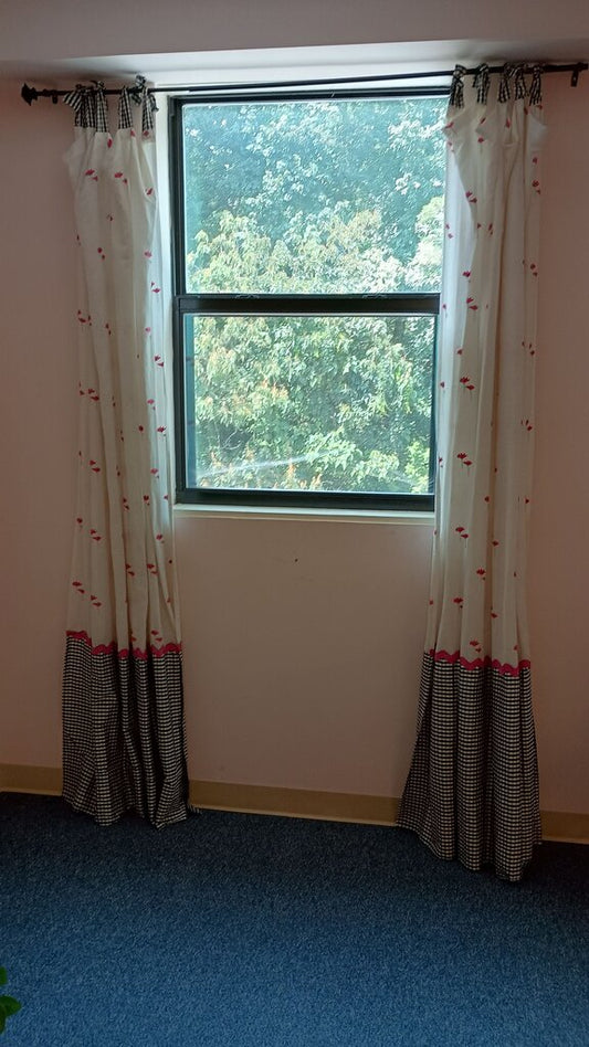 Floral Patterned Curtain Panels