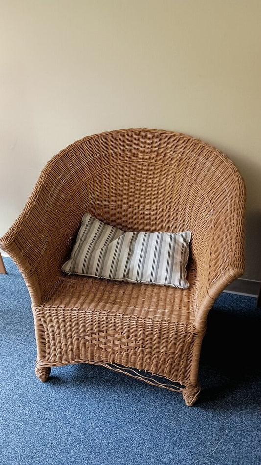 Wicker Accent Chair with Cushion