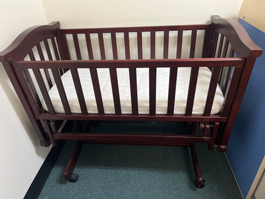 Wooden Cradle with Mattress