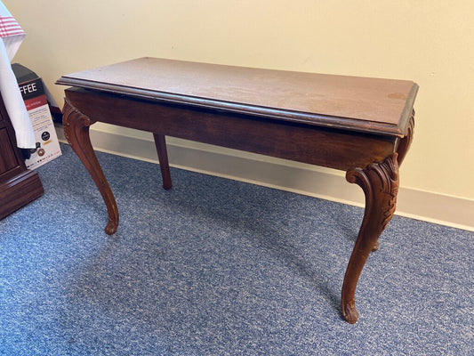 Vintage Wooden Console Table with Carved Legs