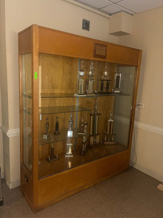 Wooden Display Cabinet with Glass Doors