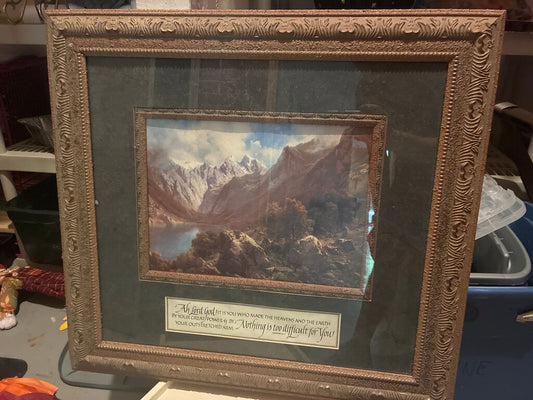 Framed Landscape Print with Inspirational Quote