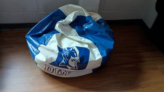 Durham Blue and White Bean Bag Chair