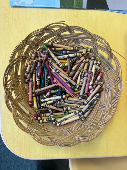 Crayon Set in Woven Basket