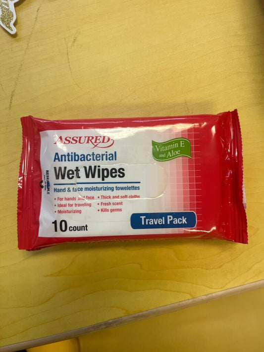 Assured Antibacterial Wet Wipes Travel Pack