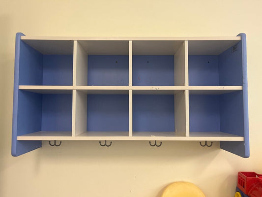 Blue Wall Organizer with Hooks