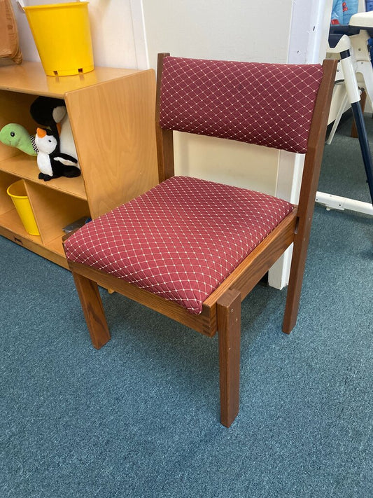 Red Upholstered Wooden Chair