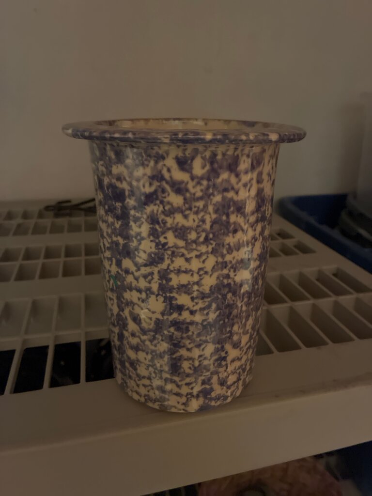 Decorative Purple and Yellow Ceramic Pot