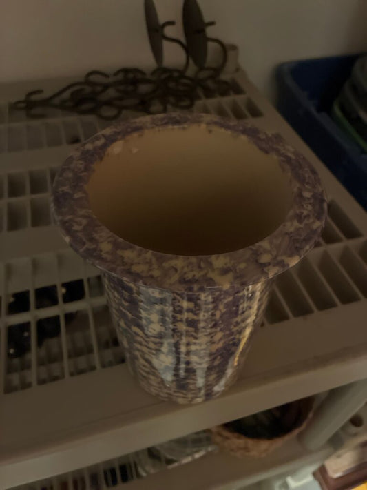 Decorative Purple and Yellow Ceramic Pot