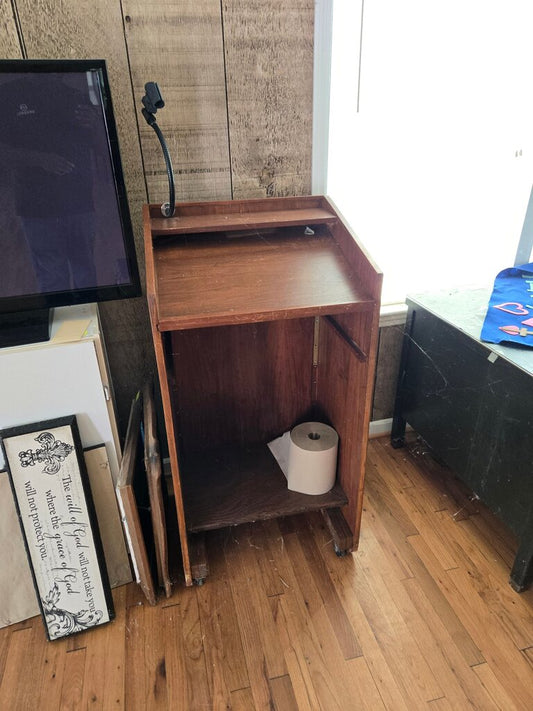 Vintage Wooden Cart with Shelf