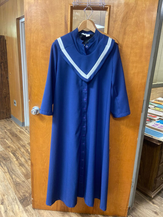 Navy Blue Church Dress with White Collar